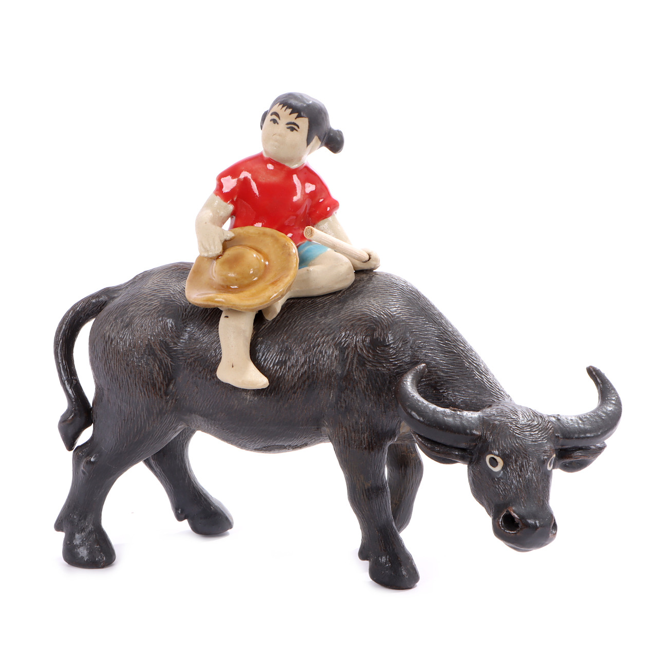 Büffel mit Mädchen