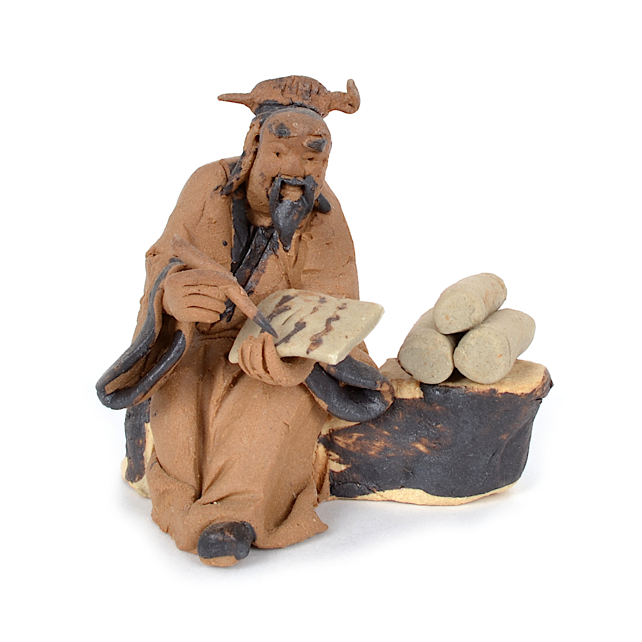 Chinese mit Schriftrollen